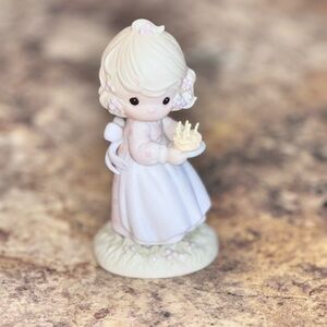 Precious Moments Girl Figurine with Pink and Cream Accents happy birthday #6